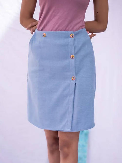 Diva Globe Blue Over Lap Skirt