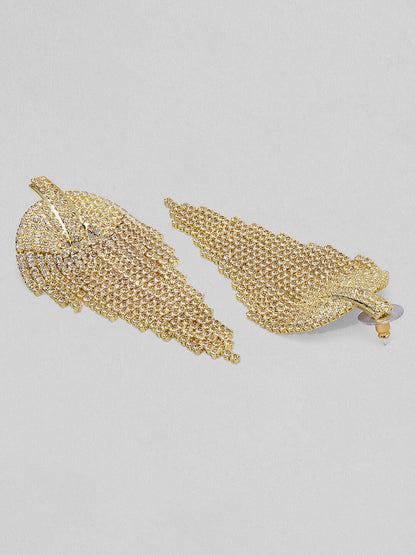 Tokyo Talkies Gold-Toned Contemporary Drop Earrings