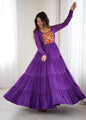 Lorenvalley Fashion Women Pure Soft Faux Georgette Leheriya Print Anarkali Gown