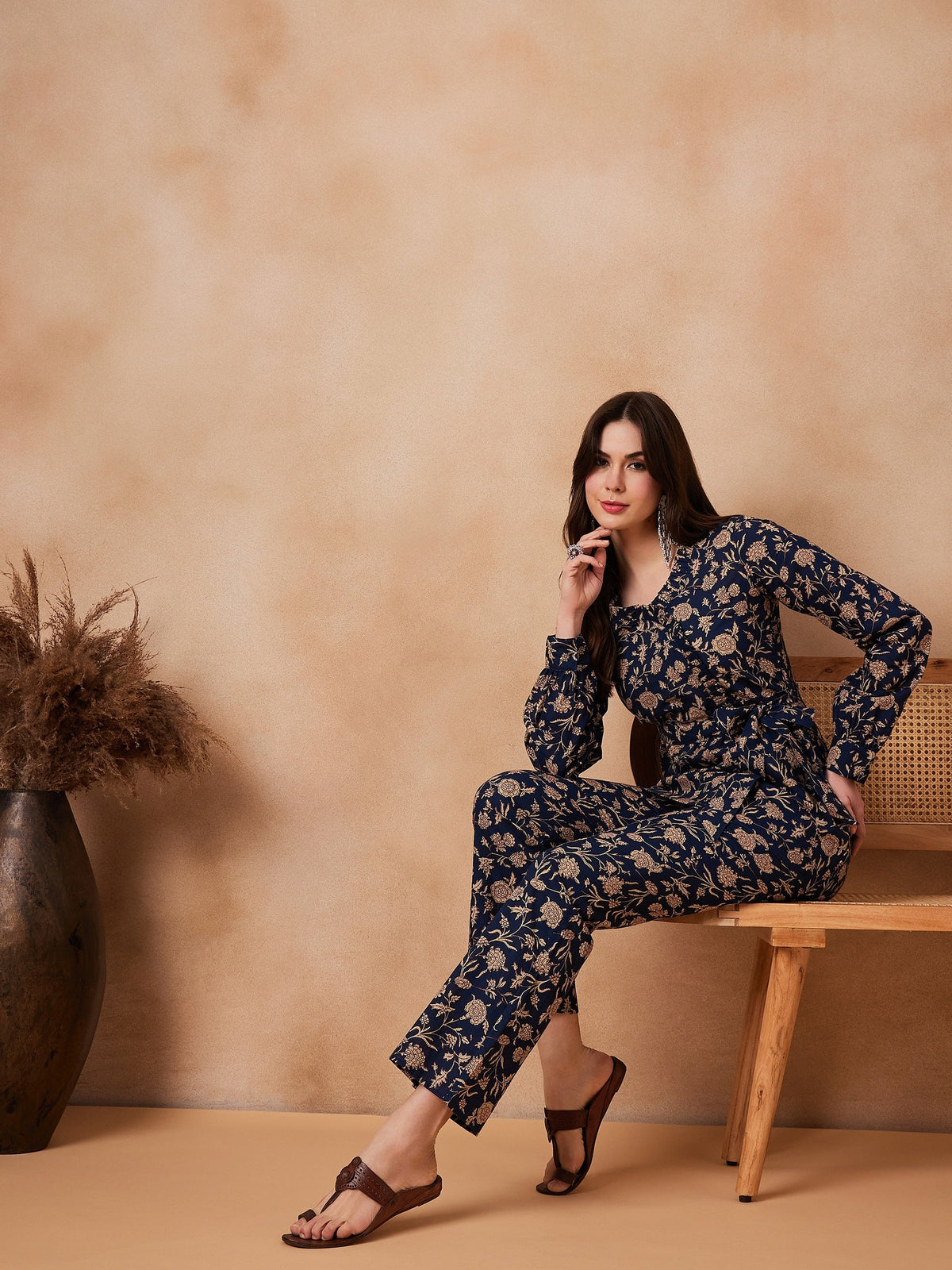 InWeave Navy Beige Co Ord Set