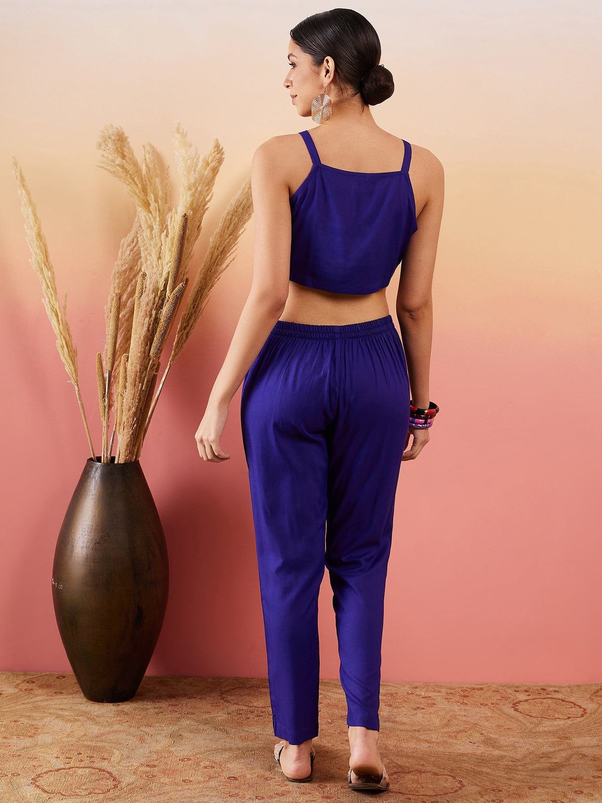 InWeave Blue 3 Piece Co Ord Set With Belt