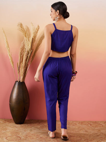 InWeave Blue 3 Piece Co Ord Set With Belt