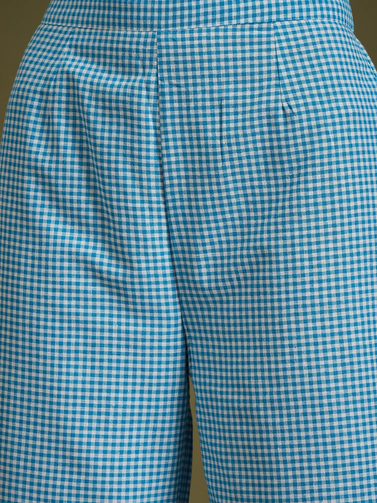 InWeave Cyan Blue Small Check Strappy Co Ord Set