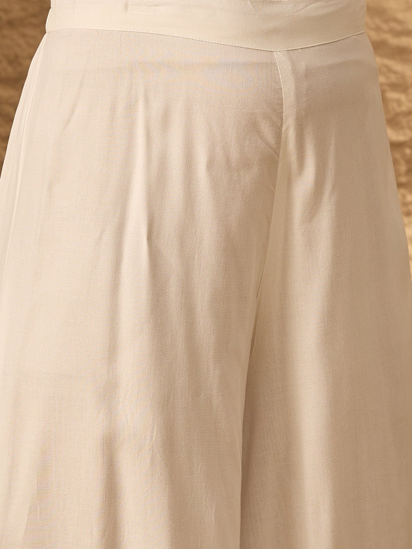 InWeave White Flared Kurta Palazzo Set