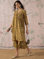 InWeave Dark Yellow Ethnic Flared Kurta Set