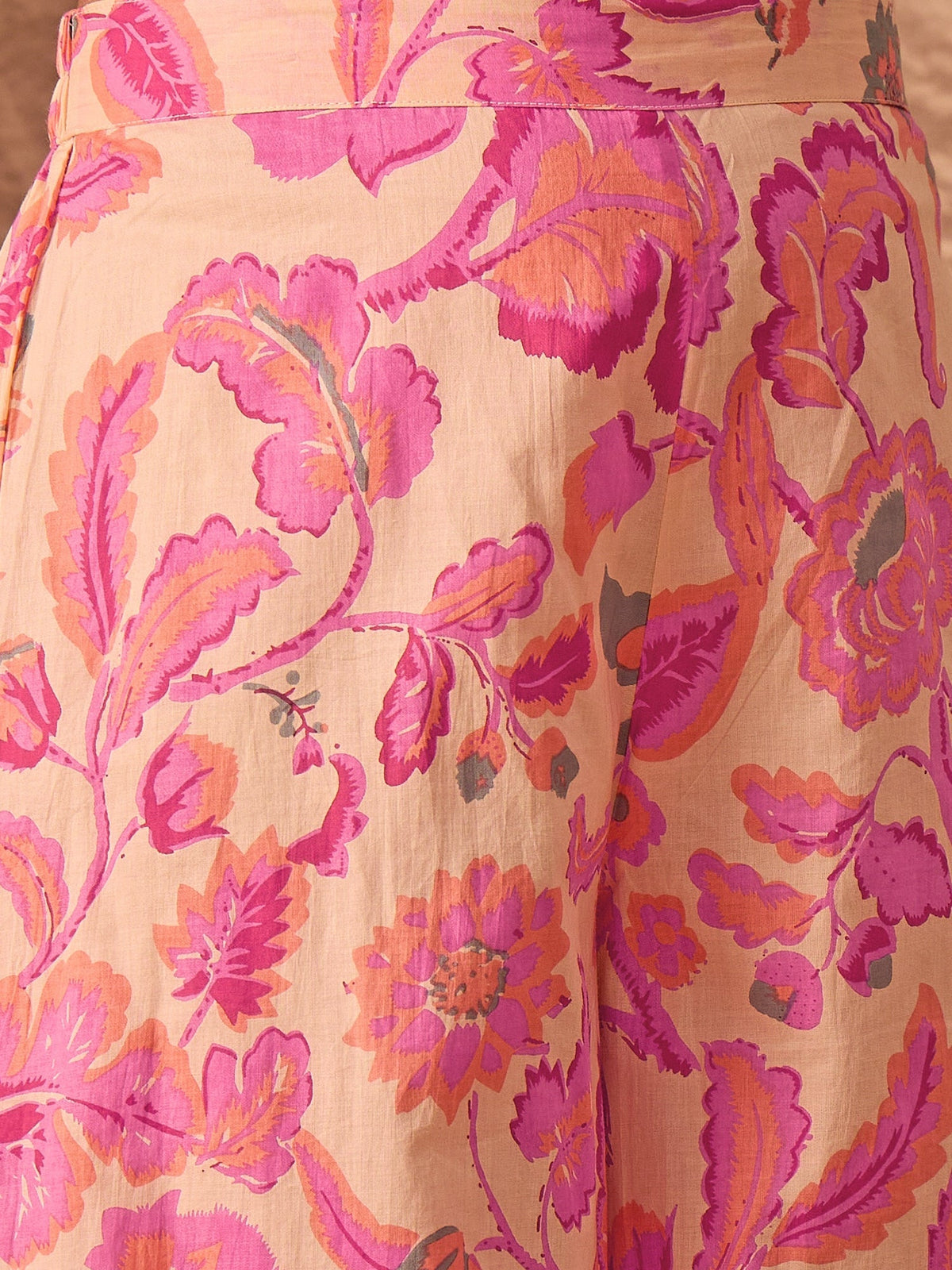 InWeave Light Peach Big V-Flared Kurta Set