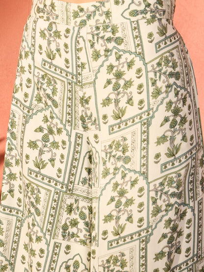 InWeave Sea Green Ethnic Palazzo Kurta Set