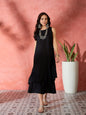 InWeave Black Kurta Short Palazzo Set