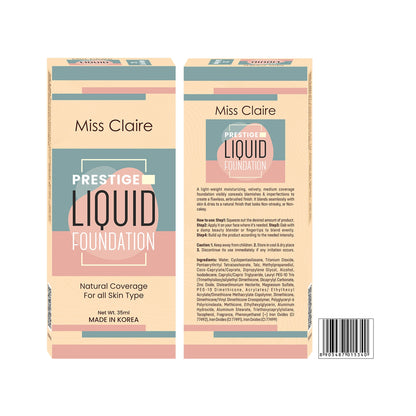Miss Claire Prestige Liquid Foundation Natural Coverage - 23 Beige