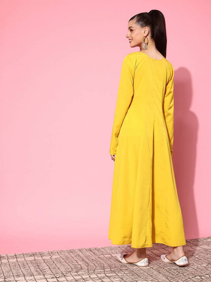 Ahalyaa Women's Traditional wear Ethnic Dress - Mustard