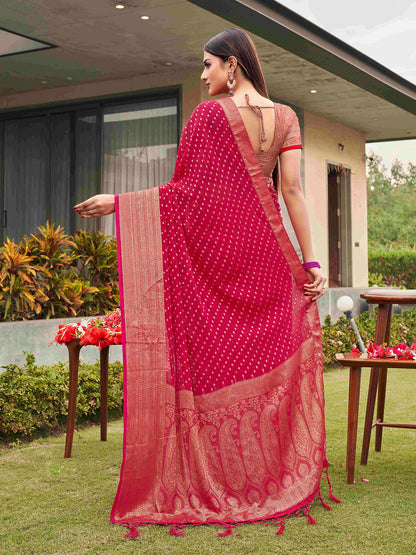 Tikhi Imli Woven Design Zari Art Silk Saree