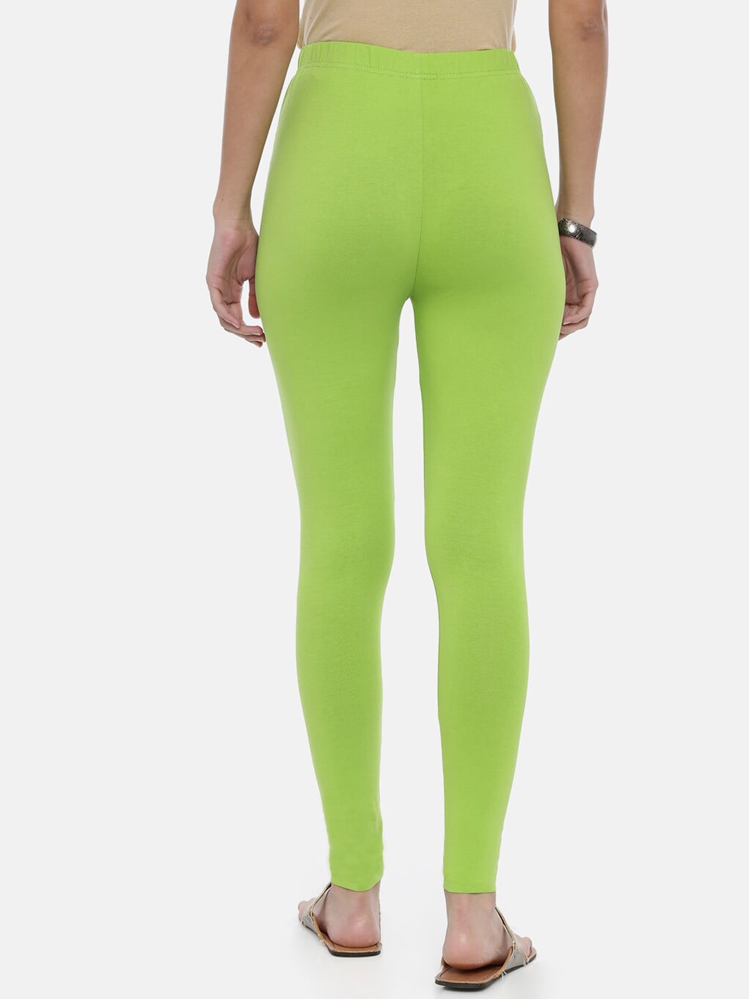 Souchii Lime Green Solid Ankle-Length Leggings