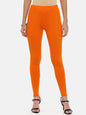 Souchii Orange Solid Slim-Fit Ankle-Length Leggings