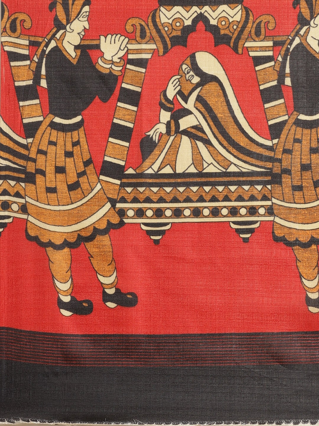Saree Mall Black & Red Printed Saree