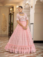 Myra Pink Georgette Embroidered Gown