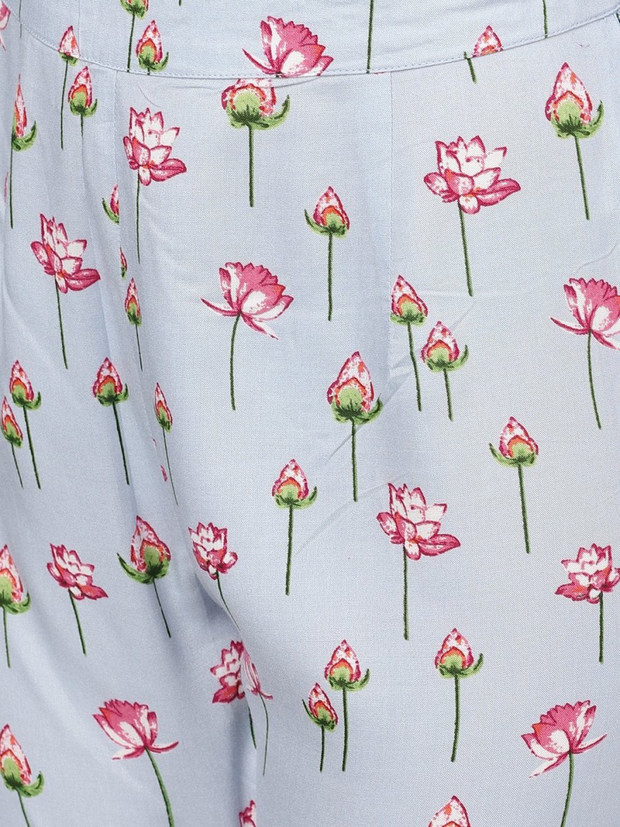 Aks Floral Printed Regular Kurta With Sharara