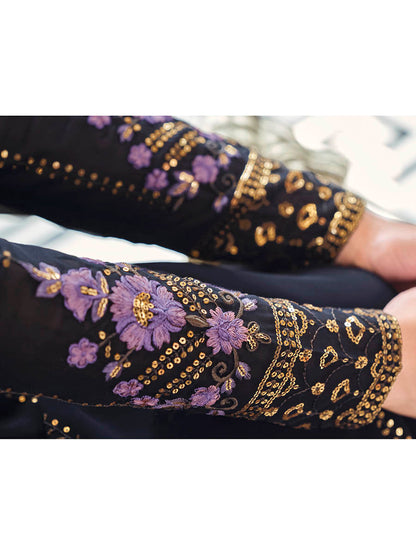 Myra Dark Blue Real Georgette Gharara Suit
