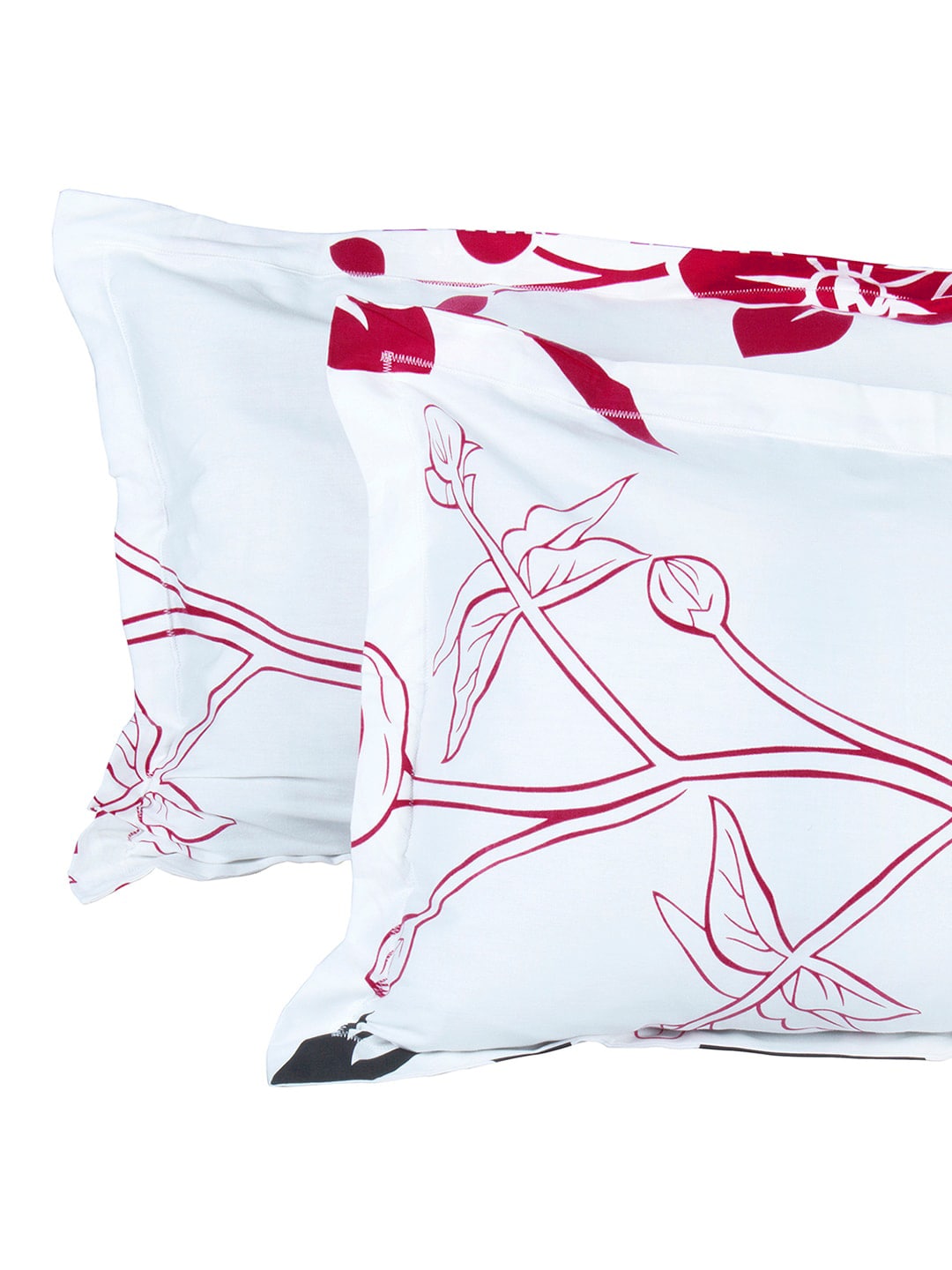 Story@home White & Pink Floral King Bedsheet with 2 Pillow Covers
