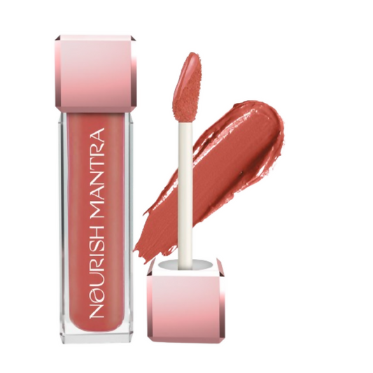 Nourish Mantra Liquid Lipstick Creamy Matte with SPF / Water Proof, Smudge Proof Shade- Spice And Shanti-