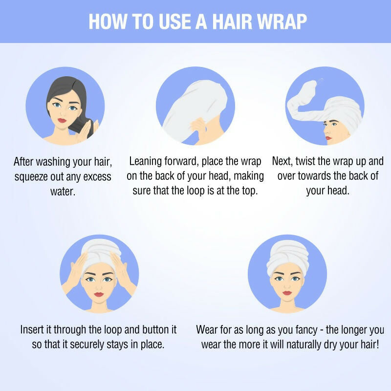 Nykaa Naturals Microfiber Hair Wrap for Frizz Free & Shiny Hair - Blue