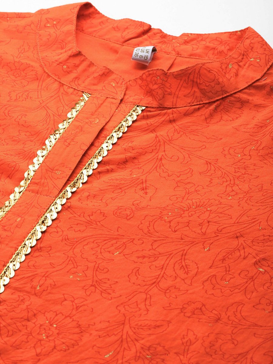 Ahalyaa Women's Traditional Wear Tunic - Orange