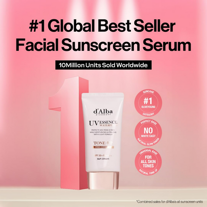 d'Alba Piedmont Italian White Truffle Waterfull Tone-Up Sunscreen Vegan Skincare Tinted Moisturizer With Spf 50+ Pa+++