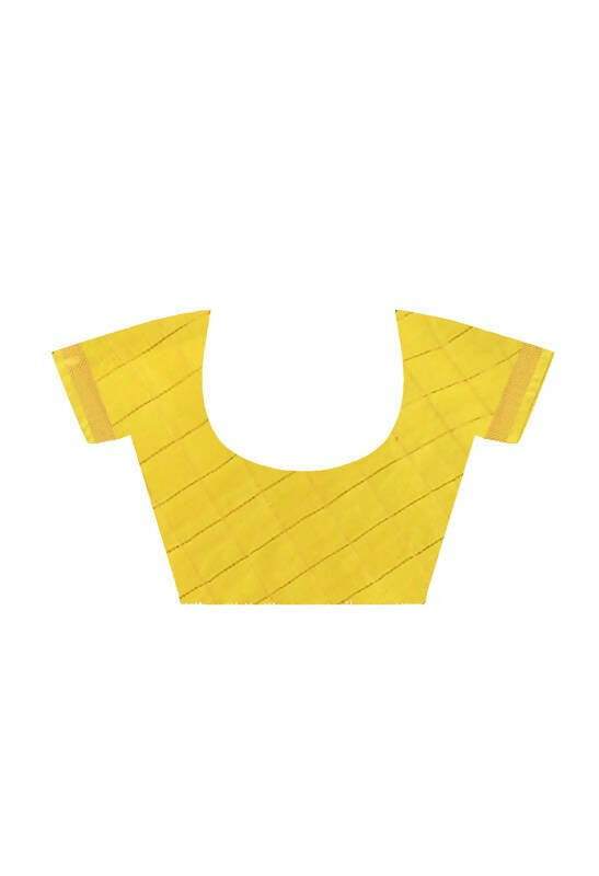 Mominos Fashion Moeza Yellow Bhagalpuri Handloom Silk Raj Shree Saree with unstitched Blouse piece