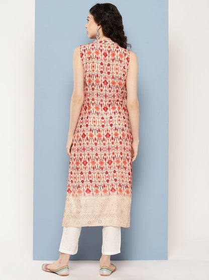 Ahalyaa Women Ethnic Motifs Embroidered Gotta Patti Kurta