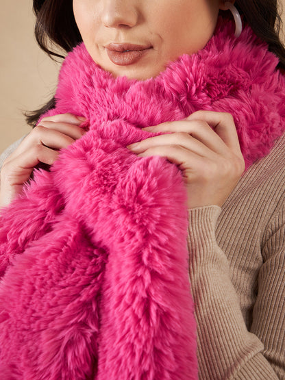 InWeave Women's Light Pink Faux Fur Neck Warmer