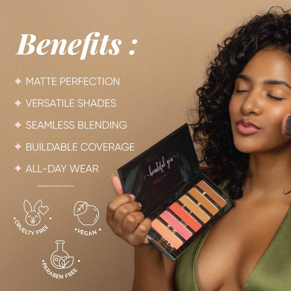 Aflairza Sculpt & Glow 6 Shades Contour And Blush Palette