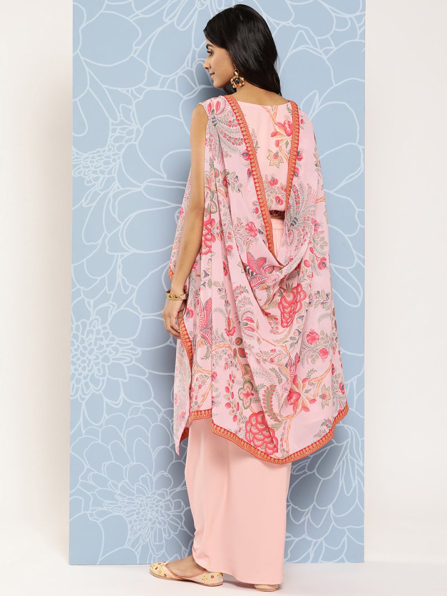 Ahalyaa Floral Printed Ethnic Co-Ords With Jacket