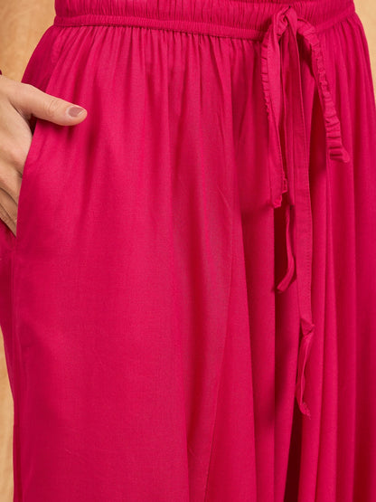 InWeave Fuchsia Solid Harem Pant
