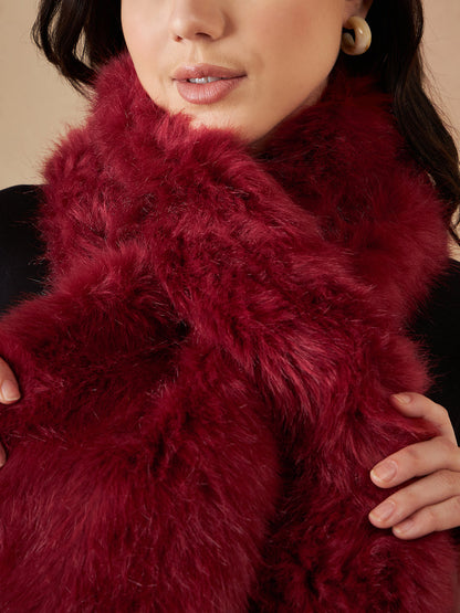 InWeave Women's Bright Rust Faux Fur Neck Warmer