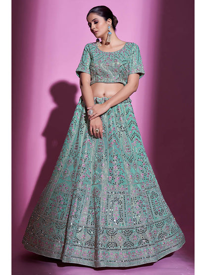 Myra Blue Gota Silk Embroidered Designer Lehenga Choli