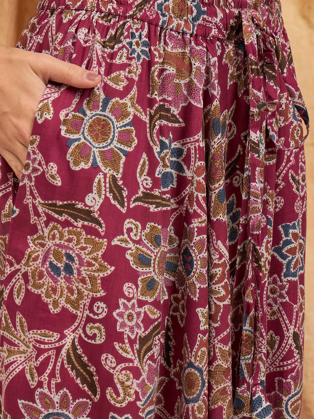 InWeave Burgundy Big Jaal Harem Pant