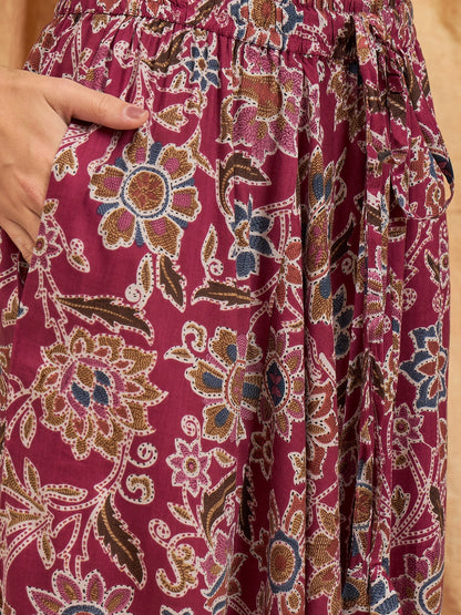 InWeave Burgundy Big Jaal Harem Pant