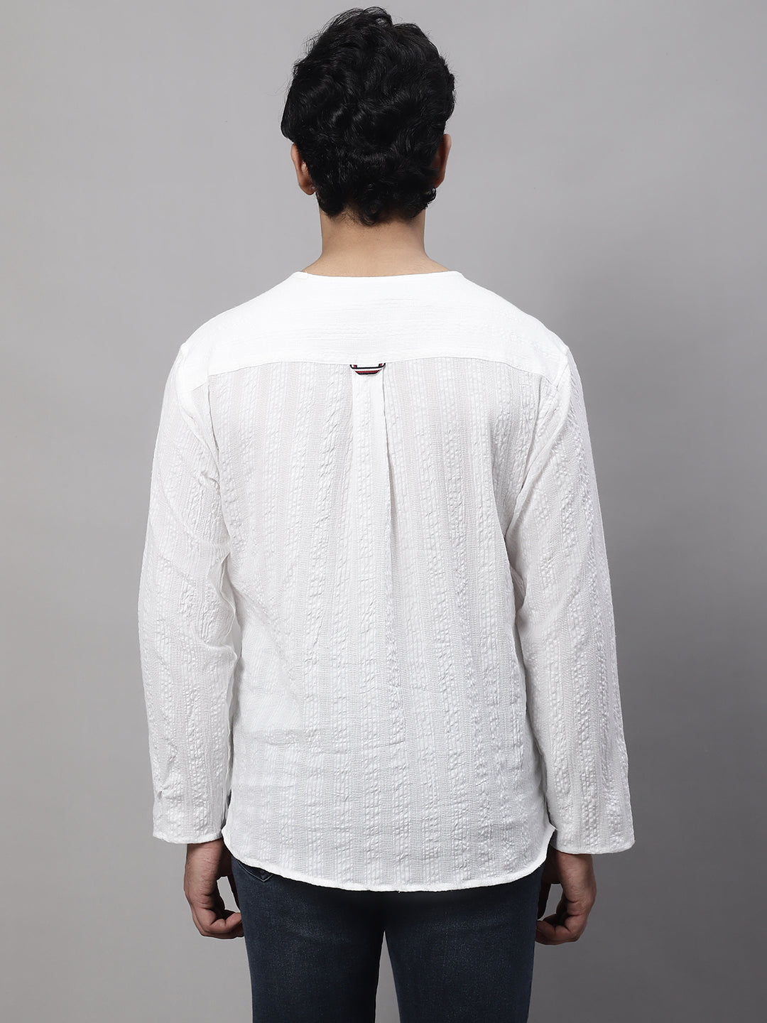 Even Apparels White Pure Cotton Open Neck Kurta