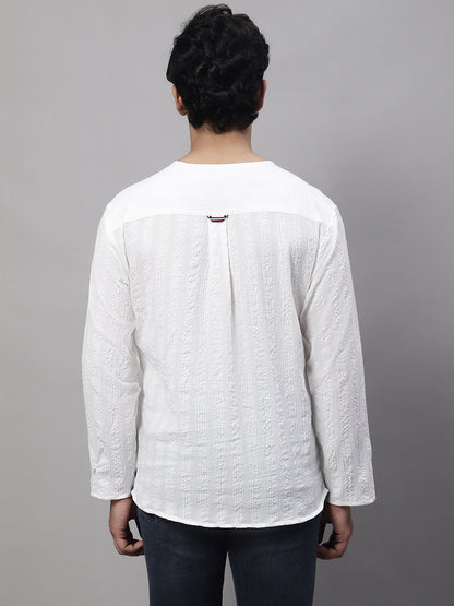 Even Apparels White Pure Cotton Open Neck Kurta
