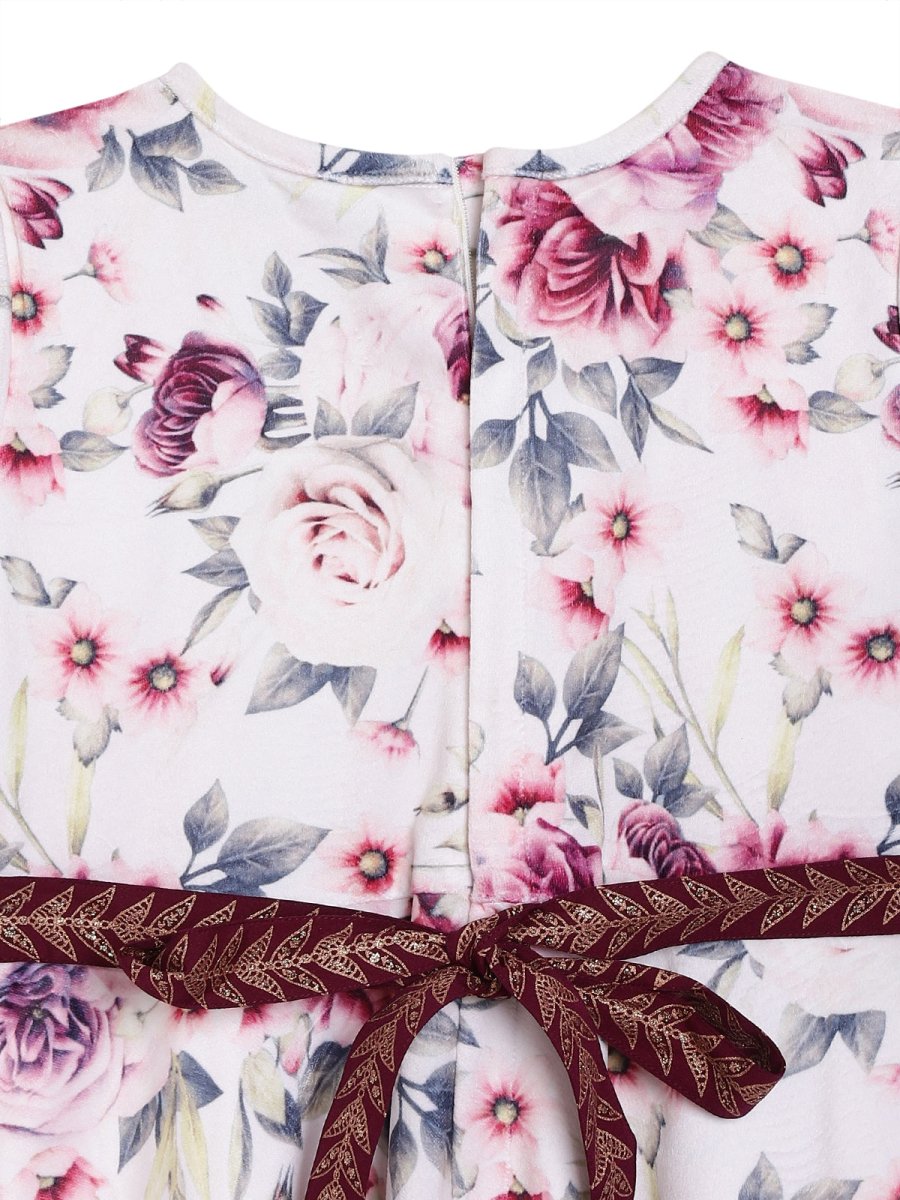 Ahalyaa Girls Printed A-Line Maxi Kids Ethnic Dresses