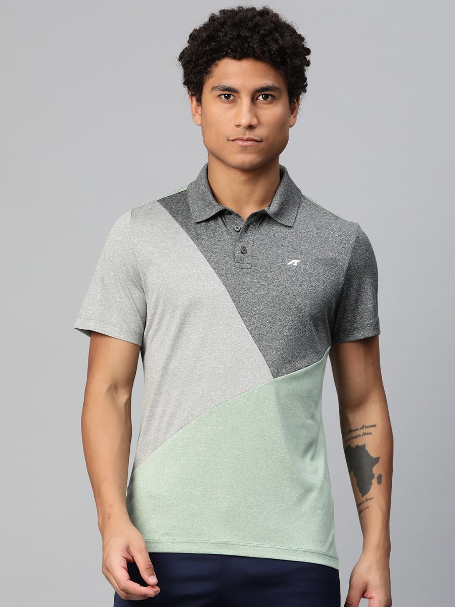 Alcis Colourblocked Polo Collar Anti Static Slim Fit T-shirt