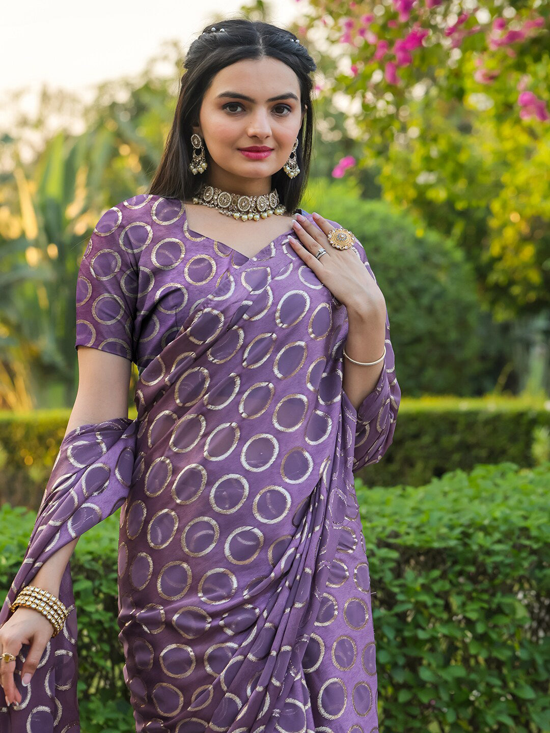 Tikhi Imli Geometric Woven Design Ready to Wear Saree