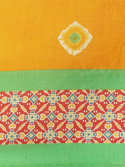 Saree Mall Mustard Yellow Dyed Saree