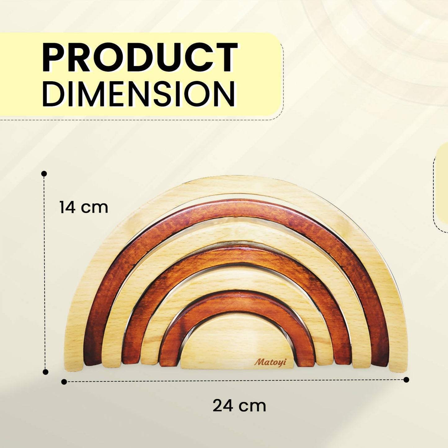 Matoyi Wooden Arch Shaped Stacker Multicolor - 7 Piece