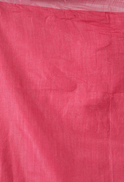 Mominos Fashion Moeza Pink Bhagalpuri Handloom Silk Linen Saree with unstitched Blouse piece