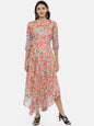 Souchii Multicoloured Floral Print Fit & Flare Asymmetric Dress