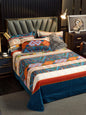 JC Collection Blue & Red Ethnic Motifs 220 TC King Bedsheet with 2 Pillow Covers