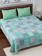 LIVING ROOTS Blue & Green Jaipur Printed 210 TC King Bedsheet with 2 Pillow Covers