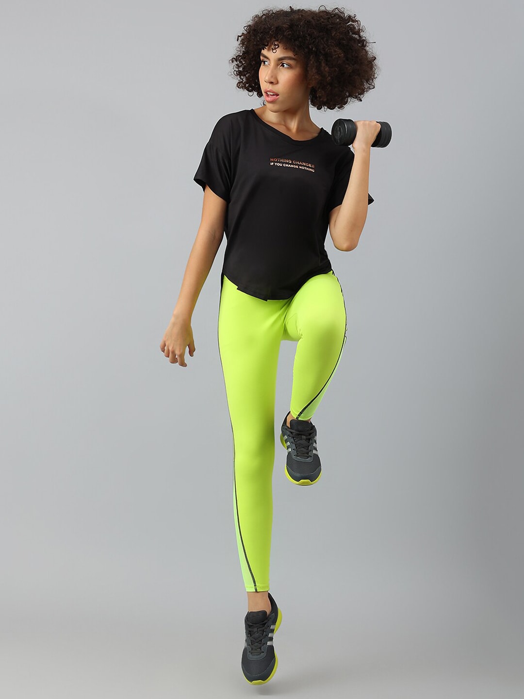 MKH Women Typography Printed Dri-FIT Sports T-shirt