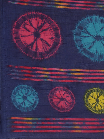 Saree Mall Pink & Blue Dyed Saree