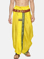 Sethukrishna Men Yellow & Green Solid Readymade Dhoti Pant